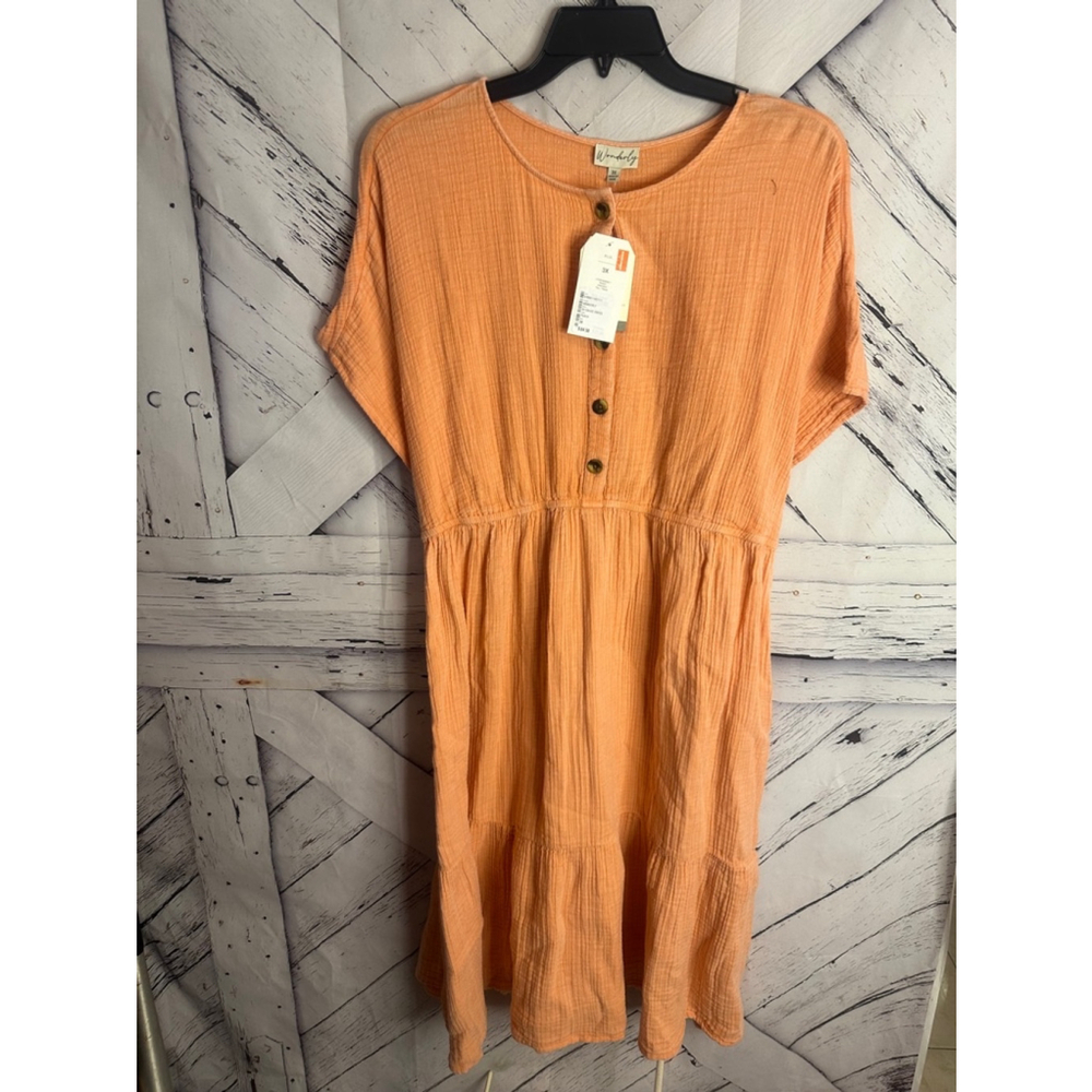 Women's Wonderly Dress 3X Peach